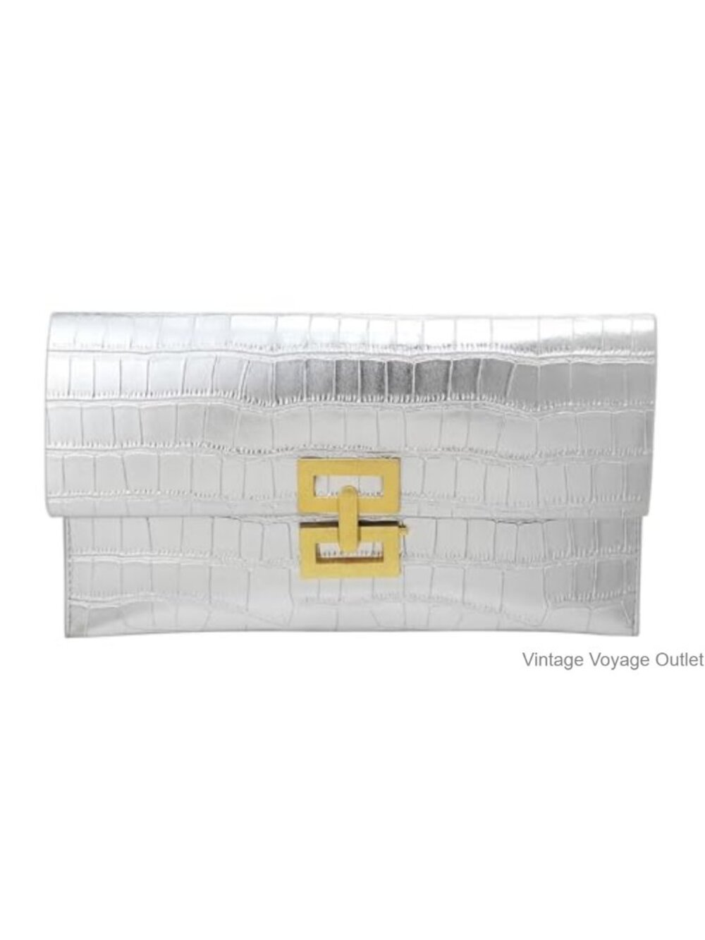 Metallic Croc Embossed Clutch Purse Evening Bag Envelope Handbag Wedding Party